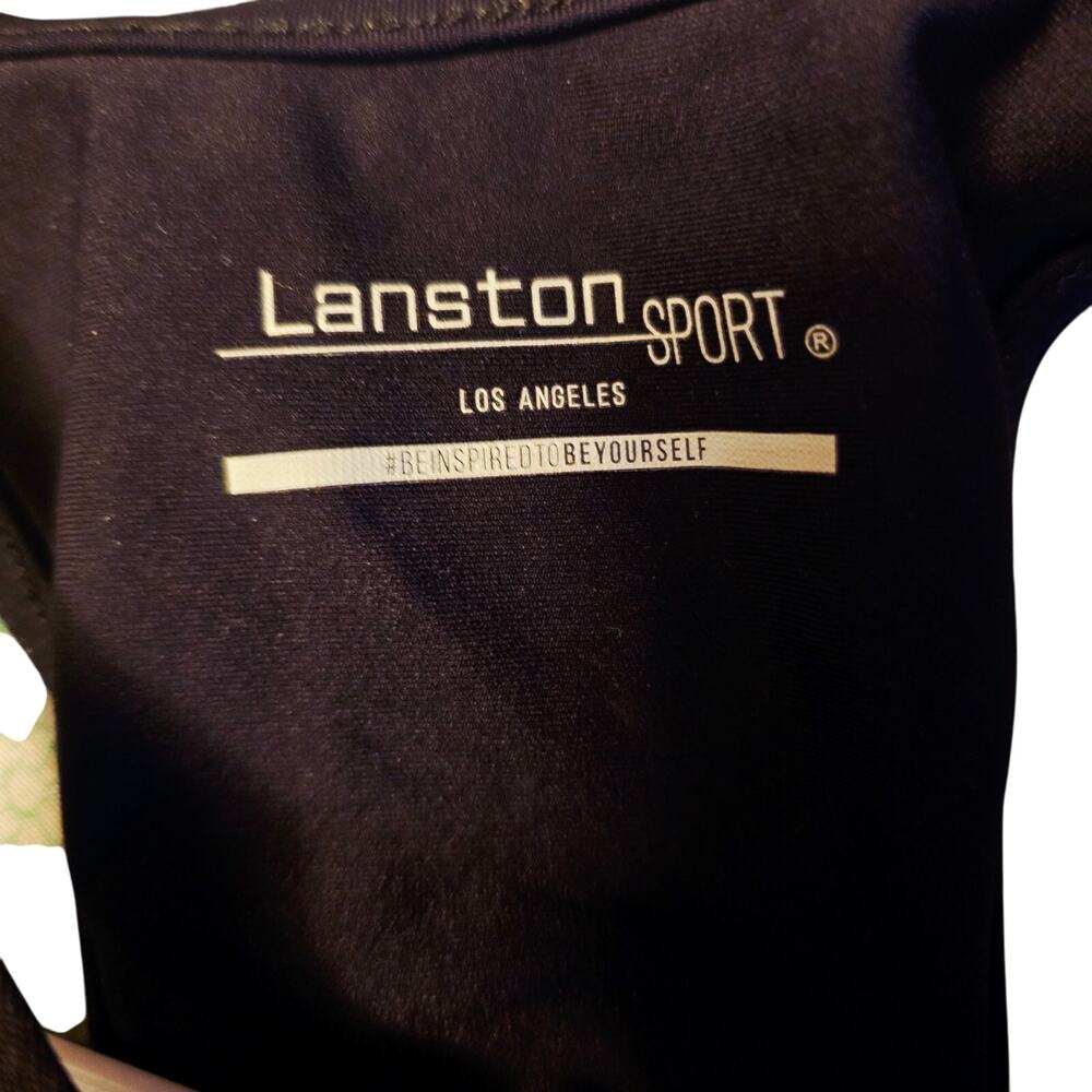 Lanston Sport black sheer paneled sports bra size small - Picture 4 of 5